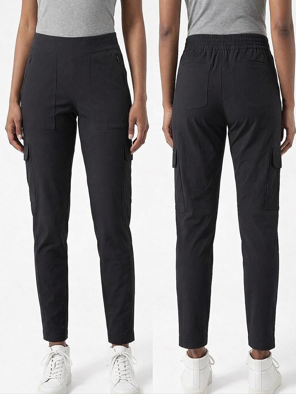 Athleta Chelsea Pull-on Lined Cargo Pants Sz 6 Black Outdoor Active Hiking